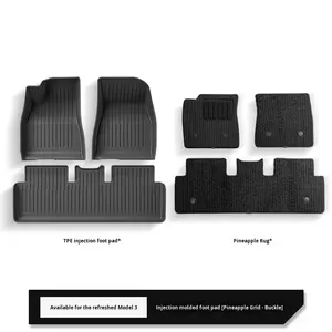 Tapis de sol semi-enclos en TPE 3 pièces pour Tesla Model 3, moulé par injection, ajustement parfait OLIVER - Product Image 6