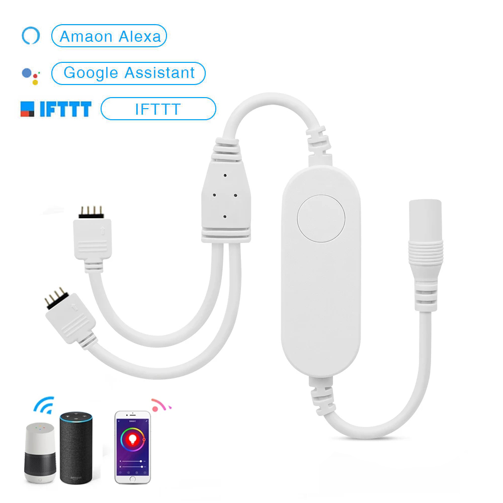 Светодиодная лента Tuya, 4 контакта, RGB-контроллер Smart Life, Wi-Fi, светодиодный контроллер для светодиодной ленты 2835/5050, работает с Alexa Google Home