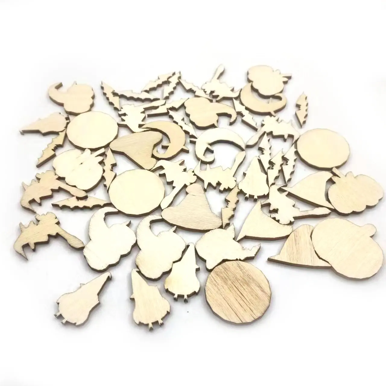 DIY Wood Laser Cut Xmas Mini Unfinished Ornaments Christmas Wooden decor for home
