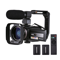 Cámara de vídeo HD WIFI 4K, videocámara de 48MP, zoom digital 16X para YouTube Live Streaming Vlogging