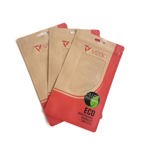 Tùy chỉnh in phân hủy sinh học Túi phẳng cấp thực phẩm gia vị trà cà phê sanck giấy kraft Ziplock túi có thể khóa lại kẹo mút đóng gói - Product Image 1