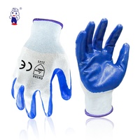 Guantes de Protección para Manos Ambidiestros Recubiertos de Nitrilo Transpirables, Inodoros y Ligeros para Almacenes, Jardinería y Embalaje