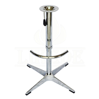 Base de tabouret de bar pivotante réglable en hauteur en aluminium à 4 branches avec repose-pieds