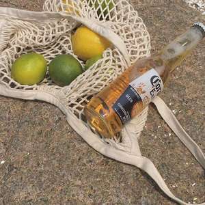 Sac de courses en filet de coton biologique, portable, réutilisable, lavable, avec longue poignée - Product Image 3