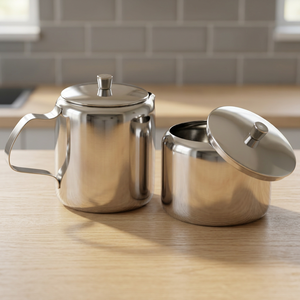 Best Quality MIINOX Stainless Steel <b>Cookware</b> <b>Sets</b> Eco-Friendly /CE Certified Milk and Sugar Pots with Lids Direct From India - Product Image 3