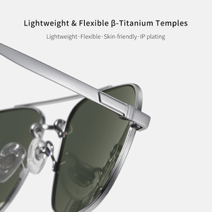 AR Mavi Kaplamalı Hafif Çizilmeye Dayanıklı Cam Lensli Su Geçirmez Erkekler İçin OEM Kare Titanyum Çerçeveli Güneş Gözlüğü - Product Image 4