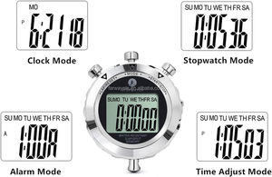 Chronomètre, chronomètre en métal pour le sport, minuteur pour entraîneur sportif, course à pied avec chronométrage de précision à 0,01 seconde, horloge, alarme - Product Image 3