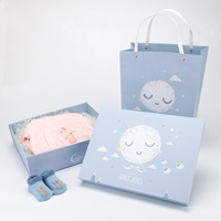 Tapis de prière de porte à Logo personnalisé, ensemble cadeau en lin pour nouveau-né, boîte à ruban pliable pour bonbons de mariage