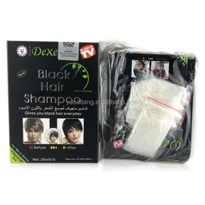 Brilhante cabelo preto famoso no mundo, dexe yucaitang marca cabelo preto shampoo