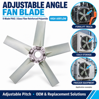 Pale de ventilateur à angle réglable, 5 pales, PAG, renforcée en fibre de verre, haut débit d'air pour chariot élévateur, entrepôt frigorifique, congélateur