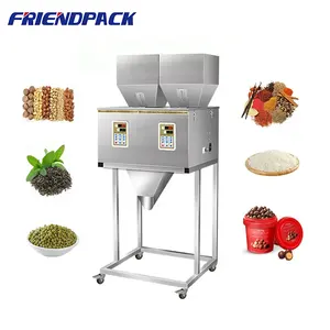 Double head automatic spice coffee tea powder filler dispenser vertical filling weighing packing machine