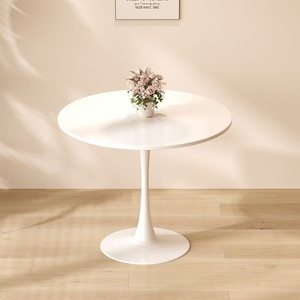 Elegant and Luxurious <strong>White</strong> Circular Leisure Coffee <strong>Table</strong> for <strong>Small</strong> Dining <strong>Table</strong> - Product Image 5