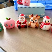 Jouet à presser en caoutchouc thermoplastique à rebond lent, anti-stress et de décompression, motifs Sapin de Noël, Père Noël, Bonhomme de neige, Renne