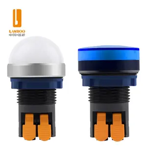 LANBOO 22mm ball head or flat head red green blue LED light metal ring signal Metal indicator light LED indicator light