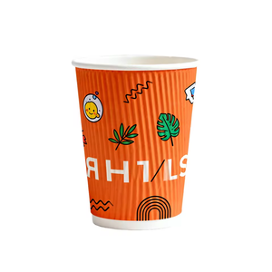 แก้วกาแฟกระดาษสองชั้นสีน้ำตาลขนาด 8 ออนซ์ 12 ออนซ์ 16 ออนซ์ พร้อมฝาปิด แบบใช้แล้วทิ้ง - Product Image 1
