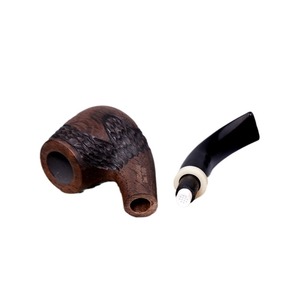 Muxiang Tobacco Pipe Bent Type Handcrafted Wood With Logo Carving Personal Gift - Product Image 5