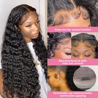 Perruque de cheveux humains mèche coeur perruque frontale profonde bouclée Foshan Xinyu 100 dentelle naturelle brésilienne brute 1 pièce longue dentelle suisse transparente