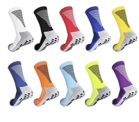 Chaussettes de sport unisexes mi-mollet antidérapantes avec grip en silicone pour football, soccer, basketball, cyclisme, respirantes et amorties, 10 couleurs – Vente en gros