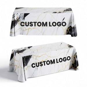 OEM Promotion Custom Printed Polyester 6ft 8ft <b>Tablecloth</b> <b>Rectangle</b> Table Cover Fitted - Product Image 4