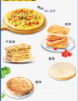 Presse à pâte à pizza de table en acier inoxydable, machine à former la croûte à pizza ; rouleau à pâte à pizza de 15 pouces, usage commercial