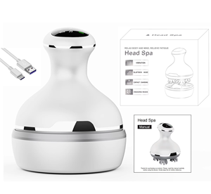 Mini masajeador de cuero cabelludo eléctrico inalámbrico portátil más Popular, máquina de masaje de cabeza de música <span class=keywords><strong>relajante</strong></span> para aliviar el estrés - Product Image 2