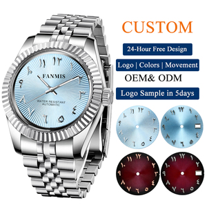 Montres mécaniques pour hommes avec logo personnalisé OEM, mouvement japonais <span class=keywords><strong>NH35</strong></span> amélioré, chiffres arabes, prix d'usine - Product Image 1