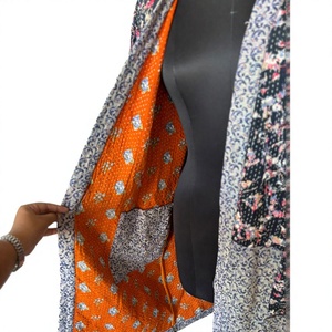 Reversible Boho Floral Printed Open-Front <b>Kimono</b> Two-Sided Ethnic Shrug <b>Jacket</b> ODM Spring Breathable Cotton - Product Image 6