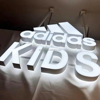 Lettres LED en acrylique à double éclairage latéral haute luminosité, personnalisées pour l'extérieur et l'intérieur, nom de marque de magasin, enseigne lumineuse double face