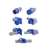 Prise industrielle étanche standard européenne 16A 32A 63A 125A IP44/IP67 Contact en cuivre Boîtier en nylon Alimentation électrique