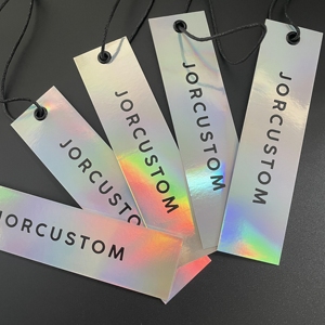 <strong>Custom</strong> <strong>Shape</strong> Luxury Transparent Hangtags Label Hologram Paper Clothes Swing <strong>Tag</strong> for Clothing Garment - Product Image 2