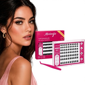 <span class=keywords><strong>Cils</strong></span> <span class=keywords><strong>individuels</strong></span> segmentés sans colle, 7 rangées, thermocollés, style naturel, fins et allongés, pour le coin extérieur, style occidental - Product Image 1