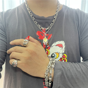 Collier pendentif robot en acier inoxydable pour homme, dessin animé géométrique rétro, cadeau 120185 - Product Image 3
