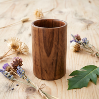 Porte-stylos rond en bois massif, organisateur minimaliste en bois pour le bureau, la décoration de la salle d'étude