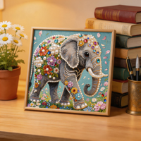 Kit de Peinture Diamantée en Cristal Fait Main, Motif Animalier, avec Plateau et Stylo, Design Moderne, Tissu 5D DIY pour Décoration de Chambre d'Enfant