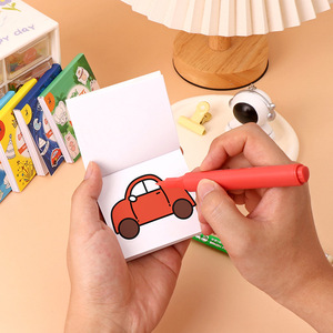 Libro <span class=keywords><strong>da</strong></span> <span class=keywords><strong>colorare</strong></span> in stile cartone animato, pratico e in formato mini, per bambini; Pagine adesive per disegno e apprendimento precoce; Acquerello - Product Image 2
