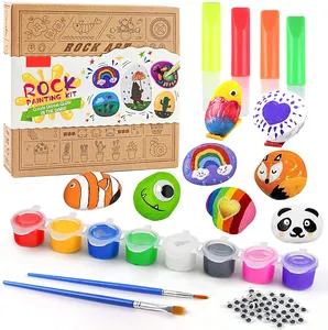 Kleurrijke Verf En Accessoires Waardevolle Onderwijs Tekening Set Rock Schilderen Kit Geschikt Voor Alle Leeftijden