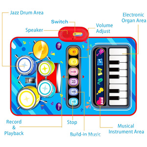 Kit de batterie de musique électronique éducatif multifonctionnel 2 en 1 Instrument de musique interactif pour enfants Jouet de musique électronique - Product Image 4