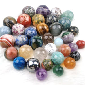 Boule de sphère de quartz de cristal de matériaux mélangés boule de cristal de pierre de lune d'améthyste de pierre naturelle pour l'ornement de Fengshui - Product Image 3