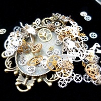फैशनेबल जापानी अल्ट्रा-पतली पंक कील सजावट Steampunk मशीनरी कला मिश्र धातु धातु सजावट 3D समय गियर कील स्टिकर