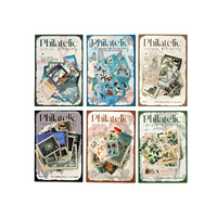 50 feuilles/paquet de stickers décoratifs pour journal créatif, collection Fantasia, thème timbres-poste