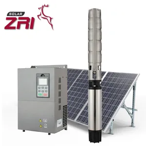 ZRI Hệ Thống Bơm Lỗ Khoan Năng Lượng Mặt Trời Bằng Thép Không Gỉ 3HP 6SP20 Máy Bơm Năng Lượng Mặt Trời Bomba De Agua 6 Inch