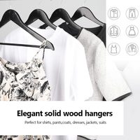 Lot de cintres en bois massif de qualité supérieure avec crochet pivotant à 360 degrés Nature pour vêtements