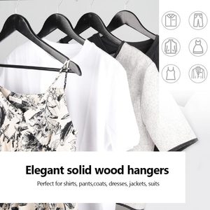Perchas personalizadas para pantalones, barra natural, gancho giratorio de 360 grados, paquete de perchas de madera maciza de primera calidad para ropa - Product Image 5