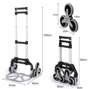 Chariot à <span class=keywords><strong>roues</strong></span> silencieuses Chariot à main en alliage d'<span class=keywords><strong>aluminium</strong></span> Capacité de charge de 75 kg Chariot à provisions pour camion à main pliant à <span class=keywords><strong>2</strong></span> <span class=keywords><strong>roues</strong></span> - Product Image 4