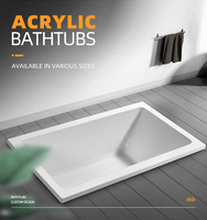 Baignoire encastrable moderne blanche de 1,5 m pour alcôve, portable, profonde, écologique, en acrylique, avec drain, pour 1 personne, service DDP