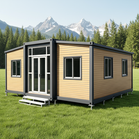 Maison conteneur préfabriquée complète et extensible de 20, 30 ou 40 pieds avec salle de bain, maison pliable modulaire