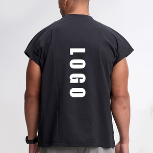 Ingor Canotta Oversize da <span class=keywords><strong>Uomo</strong></span> Personalizzabile con Logo, Asciugatura Rapida, Pannello in Rete, Spalle Cadenti, Maniche a Cappuccio, Top Sportivo per Palestra e Allenamento - Product Image 1
