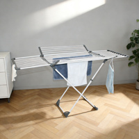 Tendedero de Ropa Plegable de Gran Capacidad, Resistente, con Alas, Ecológico, Portátil, de Acero, para Interiores y Exteriores