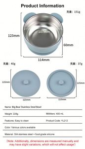 Multi-Function Anti-Scalding 304 Stainless Steel Food Grade Baby Feeding Bowl Leak Proof Dishwasher Safe Eco-Friendly Non-Toxic - Product Image 2