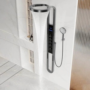 Modern 2024 New Trending Creative Waterfall <strong>Shower</strong> Panel System Rainfall <strong>Shower</strong> Mixer <strong>Stand</strong> <strong>Alone</strong> Rainhead <strong>Bath</strong> <strong>Shower</strong> Faucets - Product Image 3